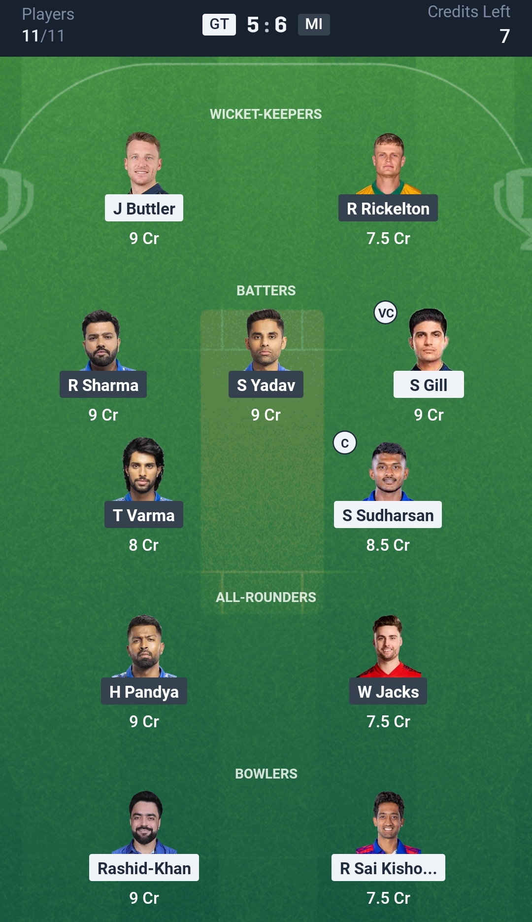 GT vs MI Dream11 Prediction Today Match 9 Playing XI IPL 2025 Small League Team