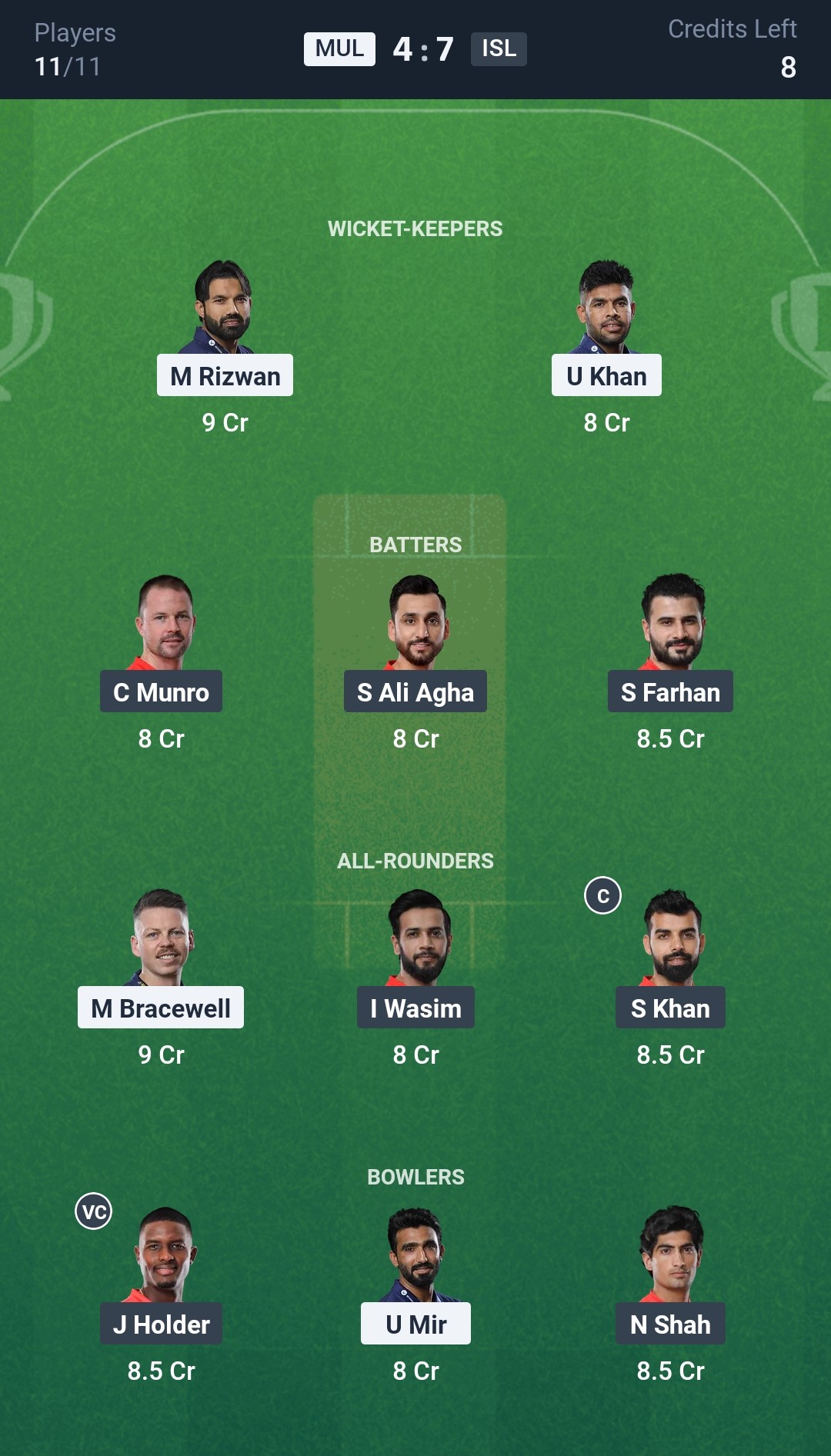 MUL vs ISL Dream11 Prediction Today Match 13 Playing XI PSL 2025 Small League Team