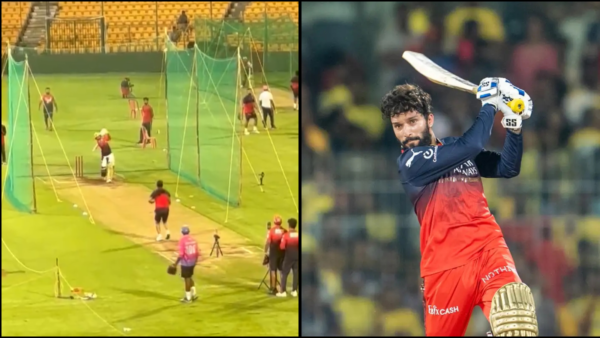 Rajat Patidar RCB during practice session ahead of KKR clash at Chinnaswamy Stadium IPL 2025 amid injury concerns
