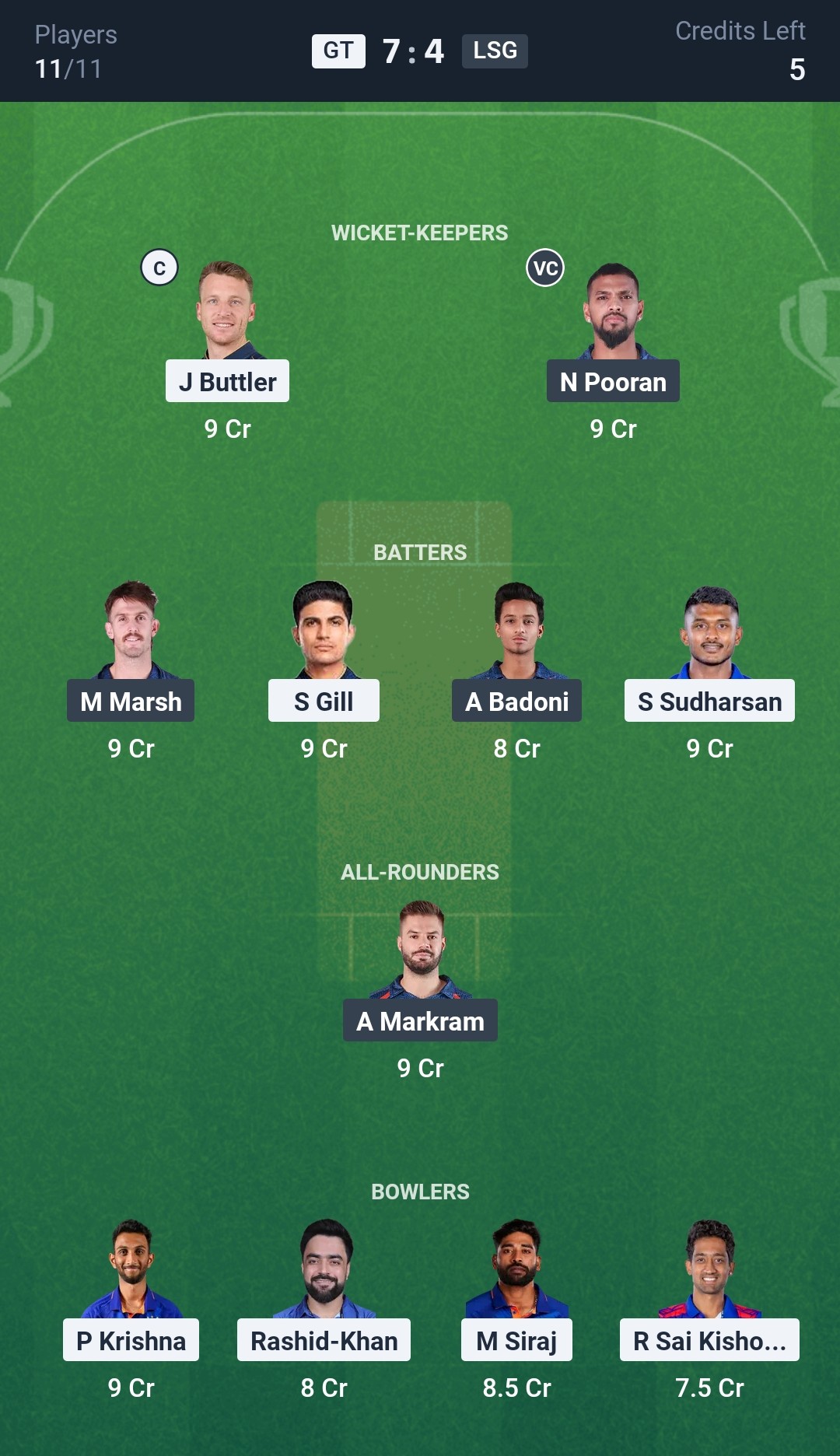 GT vs LSG Dream11 Prediction Today Match 64 Playing XI IPL 2025 Grand League Team