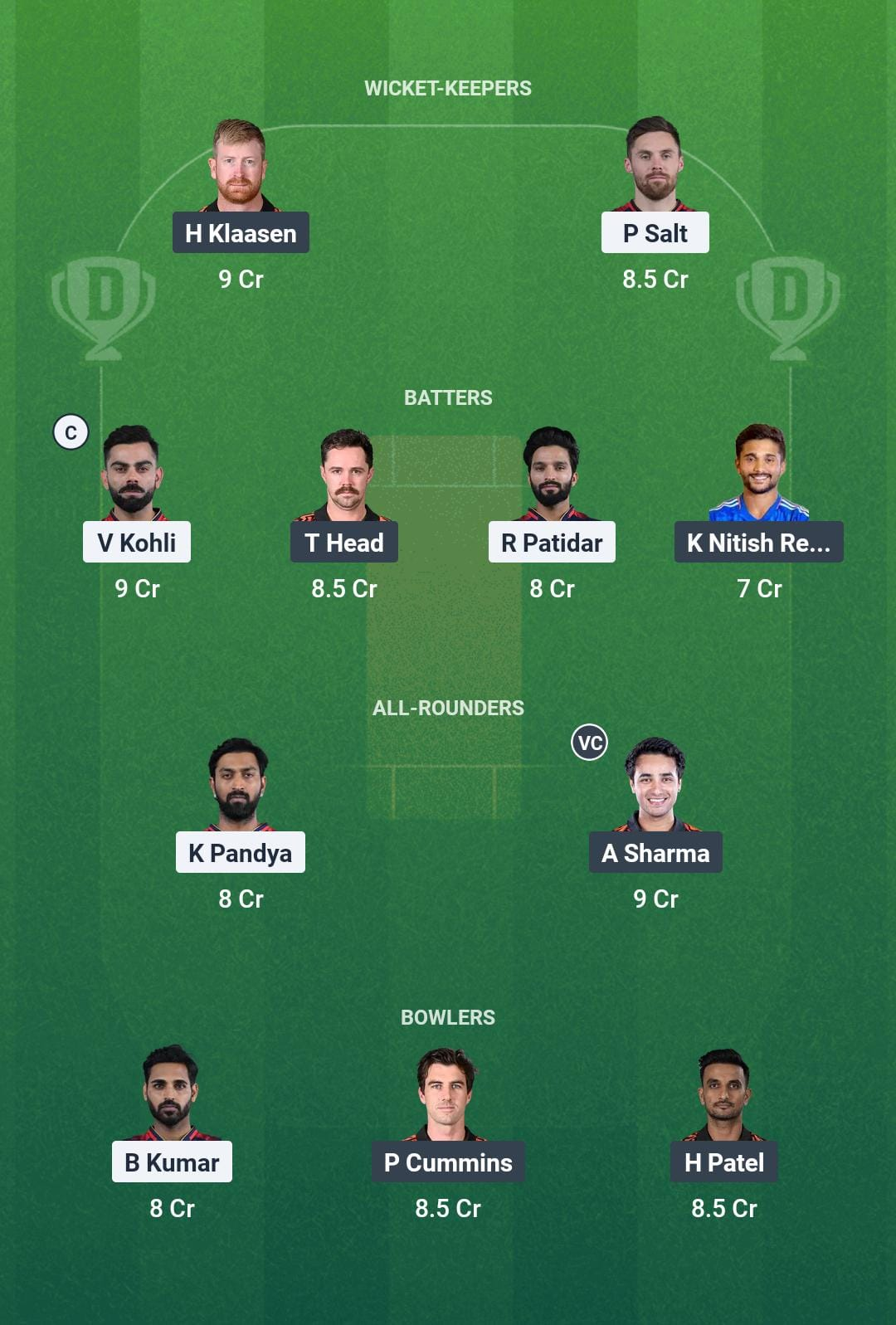 RCB vs SRH Dream11 Prediction Today Match 65 Playing XI IPL 2025 Small League Team