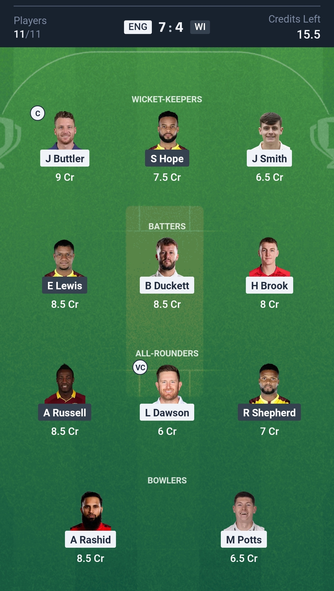 ENG vs WI Dream11 Prediction Today 2nd T20I Playing XI Small League Team