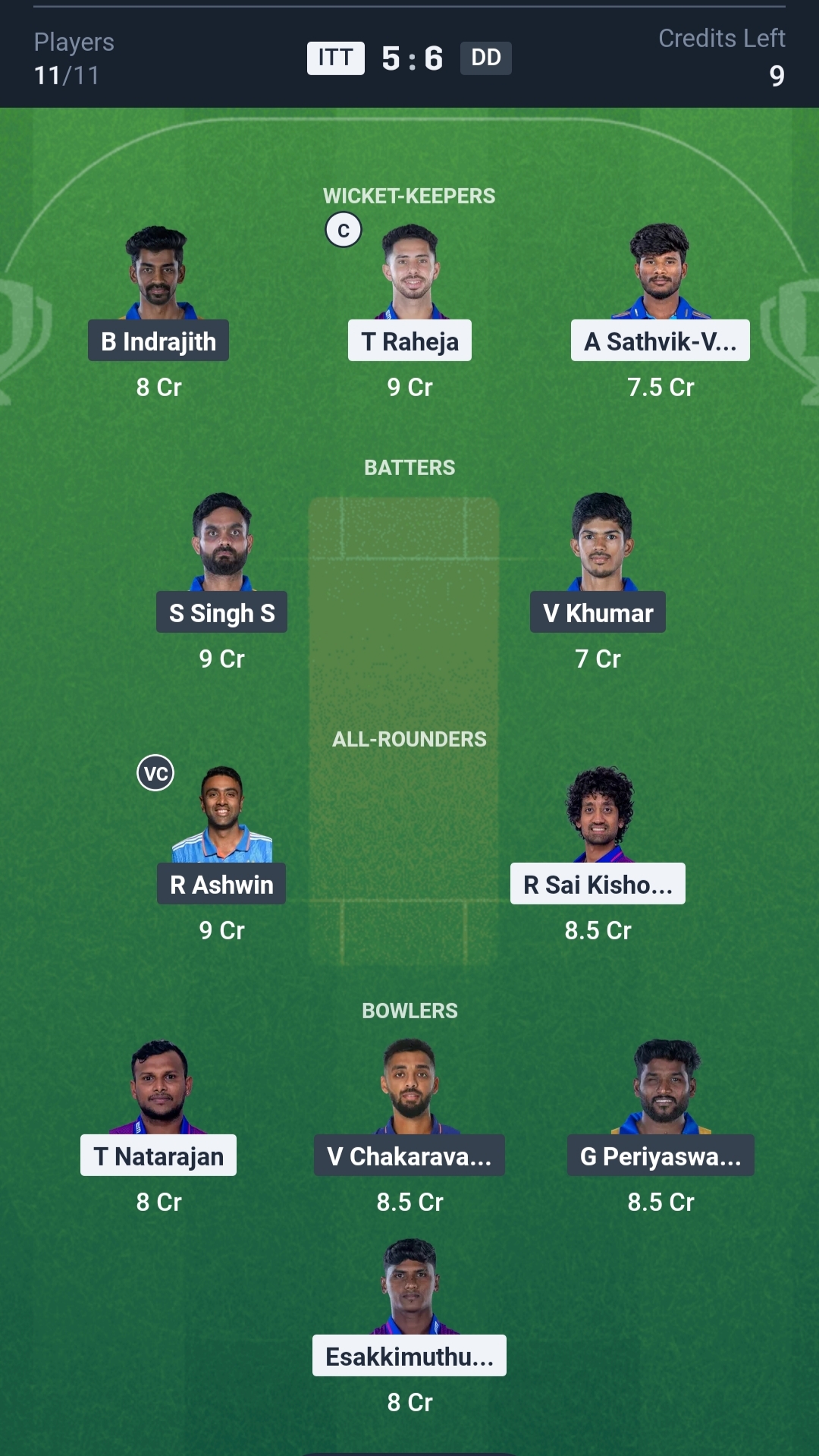 ITT vs DD Dream11 Prediction Today TNPL 2025 Final Playing XI Grand League Team