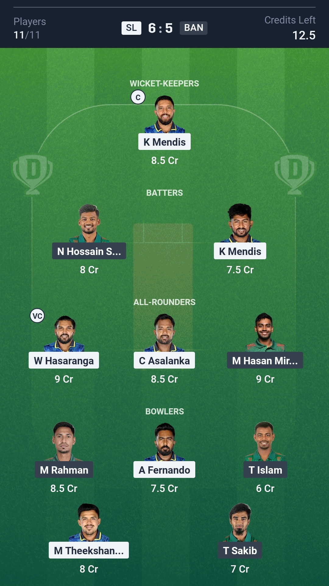 SL vs BAN Dream11 Prediction Today 3rd ODI Playing XI Grand League Team