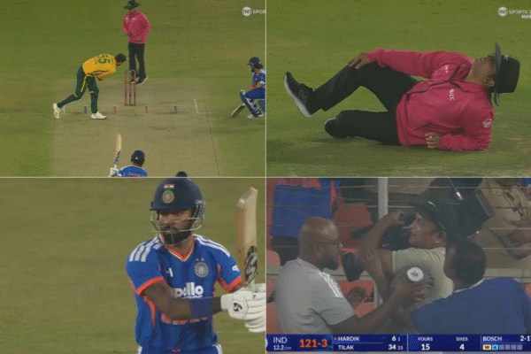 Decimation Mode! Sanju Samson Injures Umpire, Hardik Pandya Muscles Delivery Into Cameraman During IND vs SA 5th T20I [WATCH]